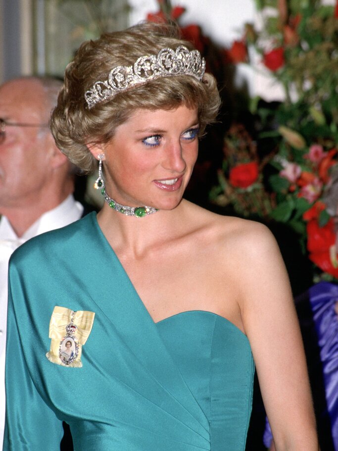 Prinzessin Diana mit Smaragd-Halsband  | © GettyImages/Tim Graham