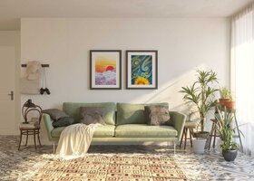 Modern eingerichtetes Wohnzimmer