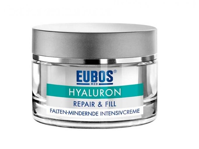 Die Gesichtspflege „Hyaluron Repair & Fill" von Eubos versorgt die Haut mit ausreichend Feuchtigkeit und schützt so vor UV-Strahlung, Umweltgiften und Bakterien. Um 23 Euro.
 | © PR