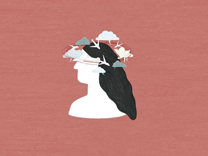 Illustration Frau mit Wolke Zirkulation um den Kopf | © Melanie Gandyra