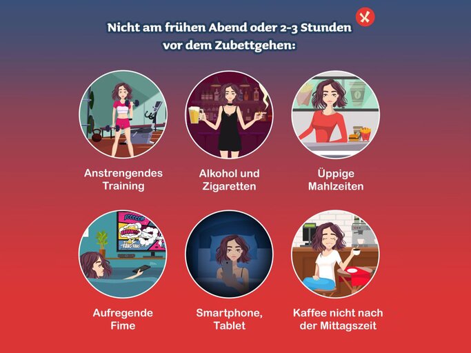 Was man vor dem Zubettgehen meiden sollte. | © Lifeline.de
